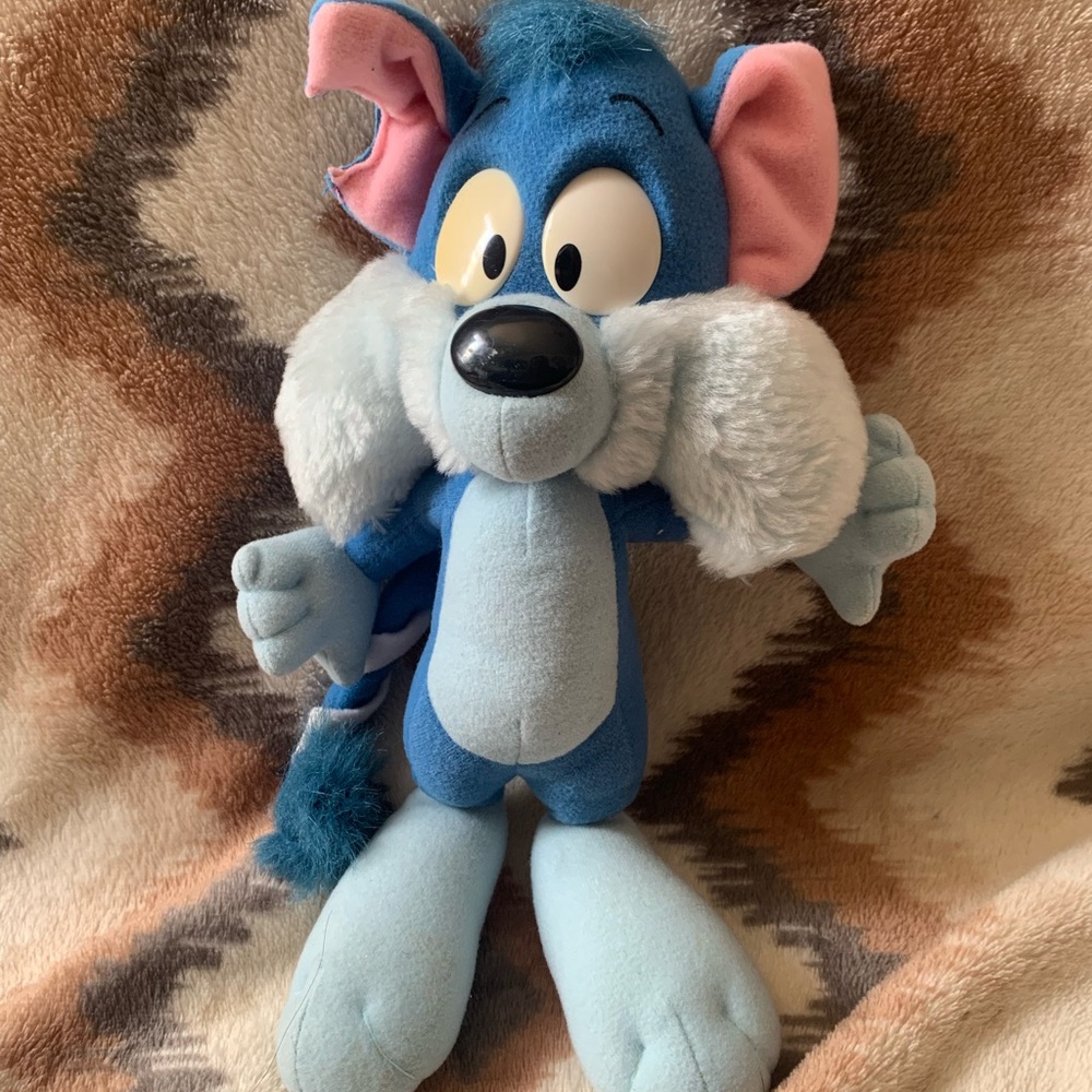 1990's Playskool Vintage Tiny Toon Adventure FURRBALL Plush Toy Warner Bros